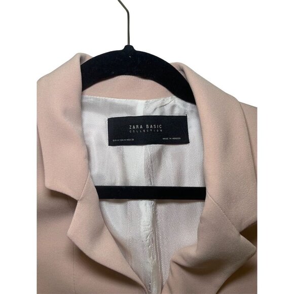 Zara Women's Beige Blazer Medium Tailored Mid-Length Jacket - Picture 5 of 16